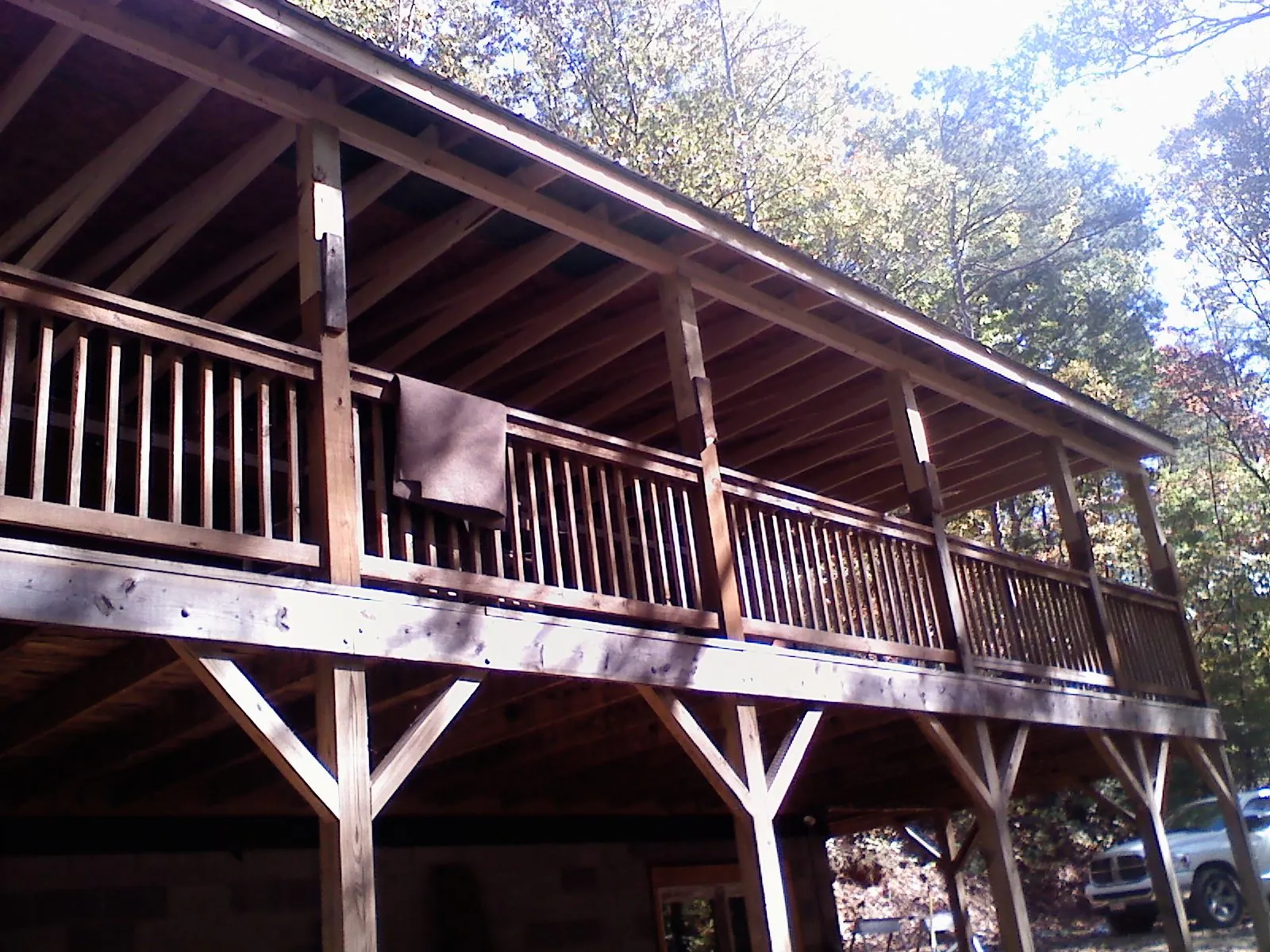 Timber framing under a new elevated porch and deck — Roof Leak Repair in Du Quoin by Roofing Brothers